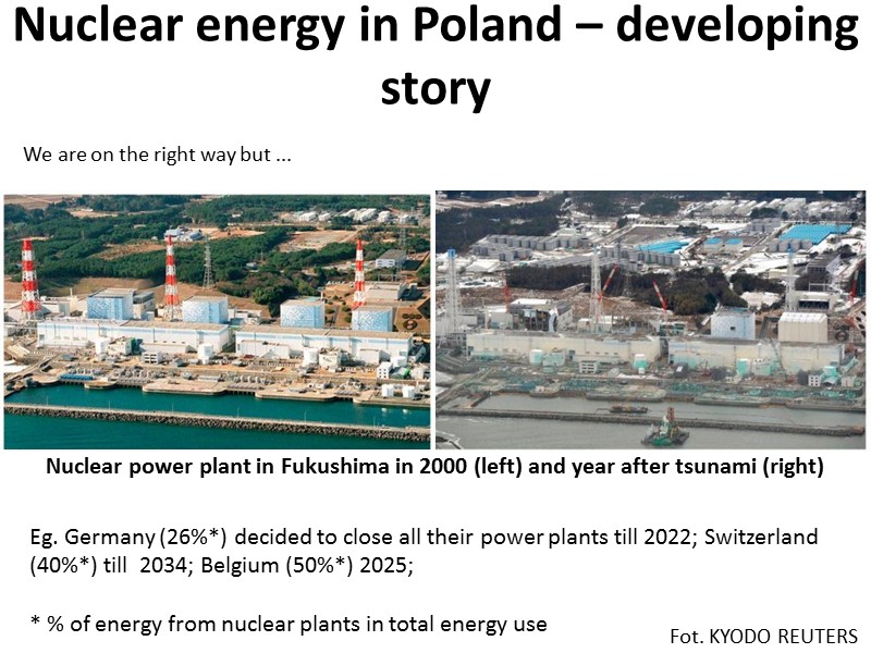 Nuclear power plant in Fukushima in 2000 (left) and year after tsunami (right) 